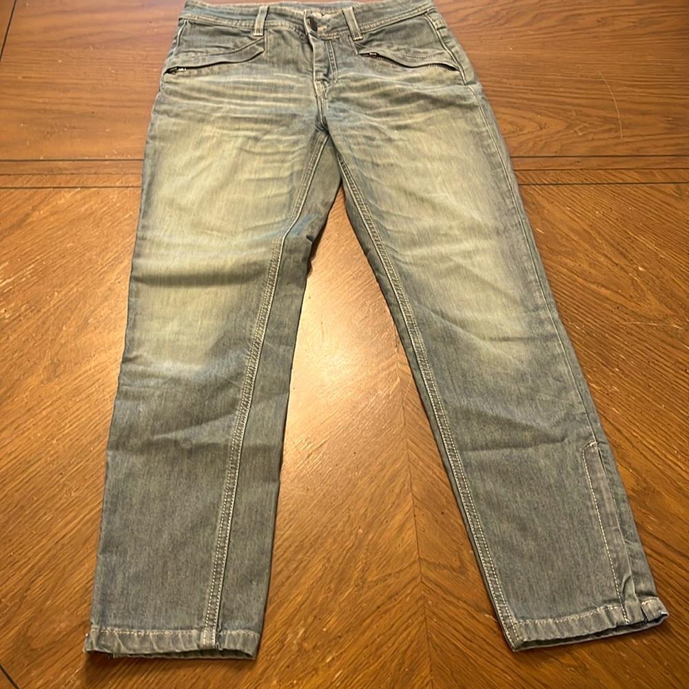 Gray Moto Jeans W/ Zip Details 25” inseam comptoir des cotonniers 36 FR 26EU 4US